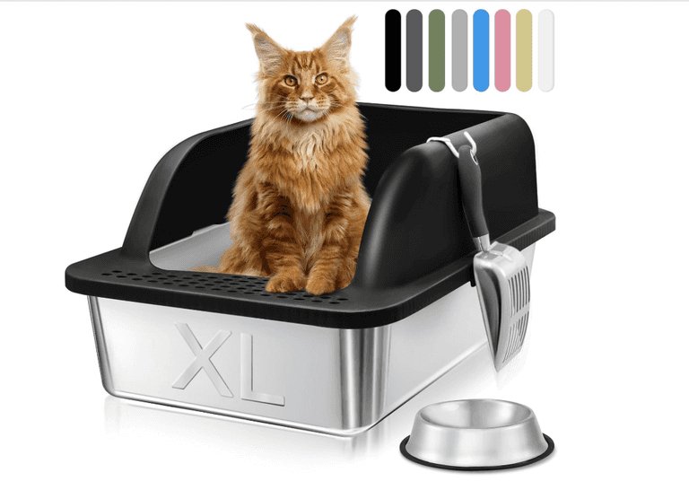 KareCute Stainless Steel Cat Litter Box with Lid | Like New - Rio ...