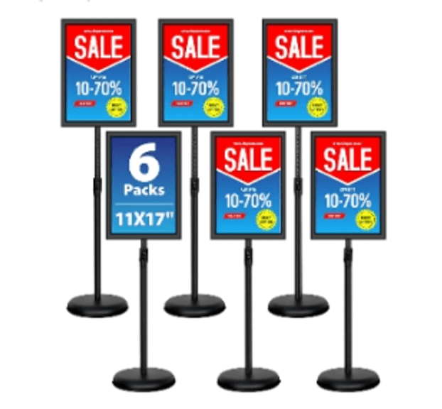 VAIIGO 6 Packs 11x17 inch Adjustable Pedestal Poster Sign | Open Box ...