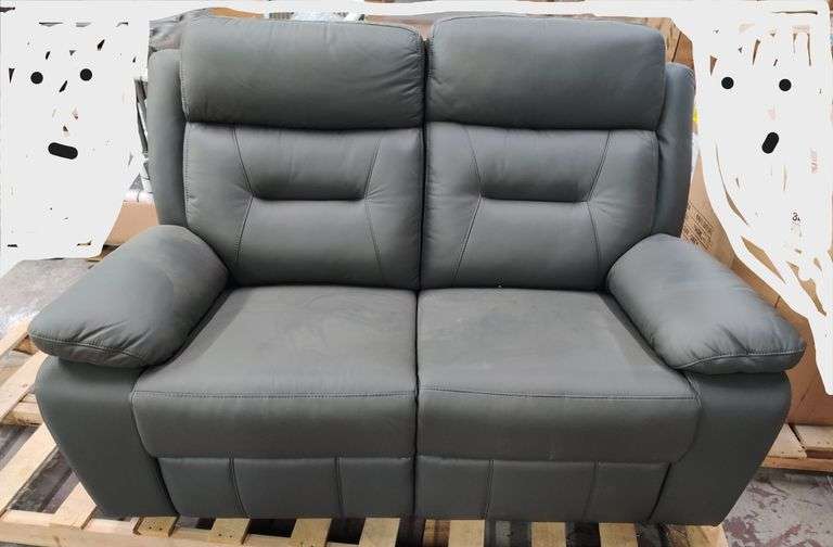 Sitz 62.5" Genuine Top Grain Leather Manual Reclinable Couch | Open Box ...
