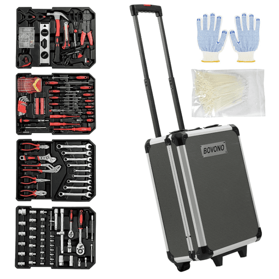 Bovono 186 PCS Tool Sets for Men Home Household Tool Kit Open Box