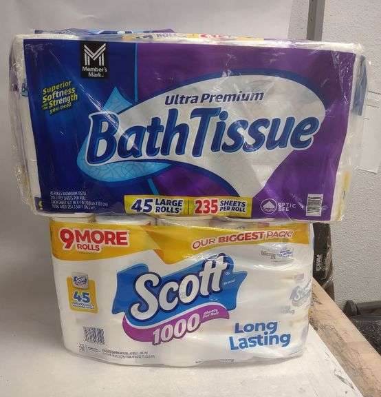 Scott Toilet Paper - 45 rolls, Members Mark Bath Tissue - 45 rolls ...