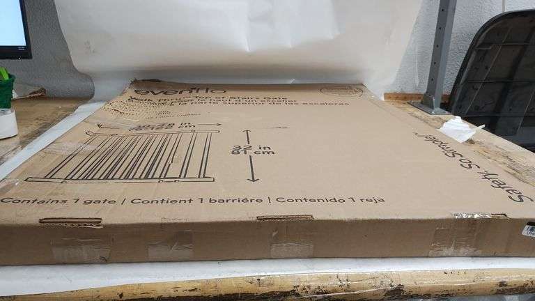 Evenflo Walk Thru Top of Stairs Gate, Wood | Open Box | (See Condition Notes)