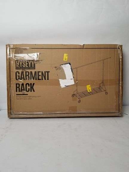 HYSEYY Metal Clothes/Garment Rack, Black, Wheels, Load 450LBS | Open Box | (See Condition Notes)
