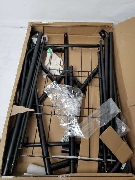 HYSEYY Metal Clothes/Garment Rack, Black, Wheels, Load 450LBS | Open Box | (See Condition Notes)