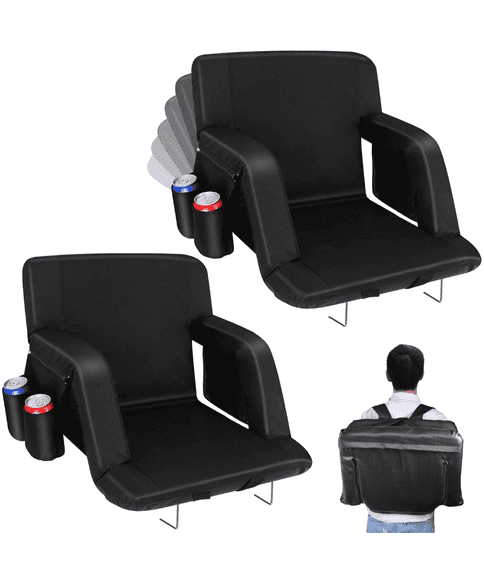 PALATATA Stadium Chairs w/Adjustable Back, 2ct | Open Box | (See Condition Notes)