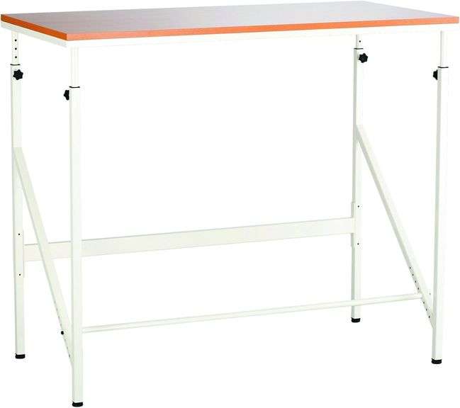 Safco Products Sit and Stand Bi-Level Desk, 48"D x 24"W x 50"H | Like New
