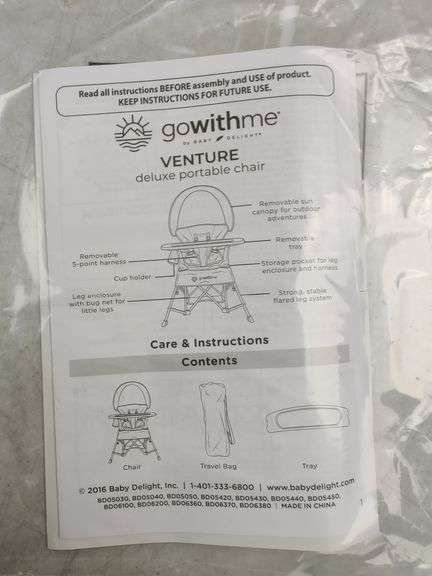 BabyDelight Gowithme Venture Deluxe Portable Chair | Open Box | (See Condition Notes)