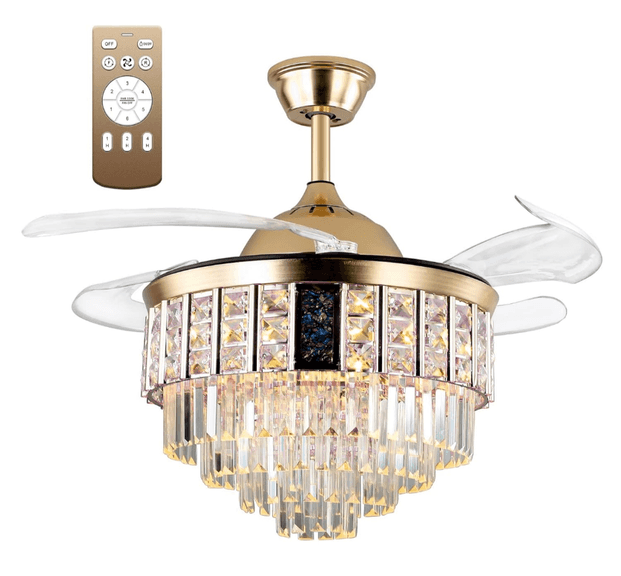 BAOBROT Retractable Ceiling Light & Fan, 42" | Open Box | (See Condition Notes)