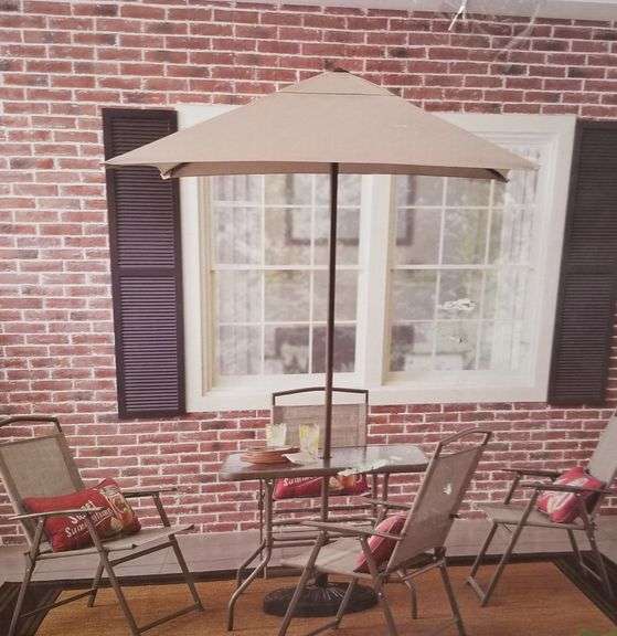STYLEWELL Amberview 6-Piece Sling Dining Set With Umbrella | Open Box | (See Condition Notes)