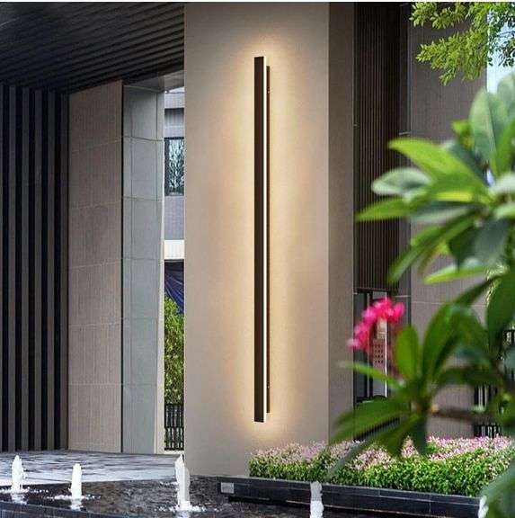 IUNDWA Long Outdoor LED Wall Light Black Warm | Open Box | (See Condition Notes)