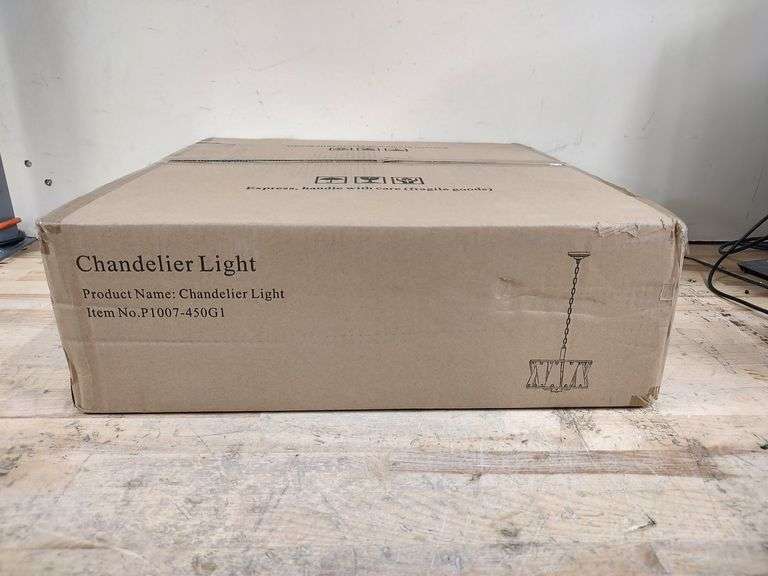 FOOKCHAK Gold Drum Chandelier Light Fixture, 18" | Like New | (See Condition Notes)