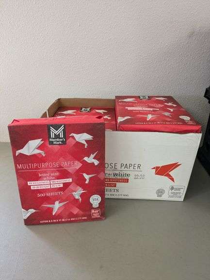 MEMBERS MARK Multipurpose Paper Letter Size, White, 5000 Sheets & STERILITE File Crate Set of 3 | Open Box