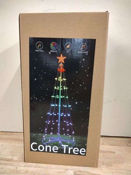 MINETOM LED Cone Tree Decor, 7' | Open Box | (See Condition Notes)