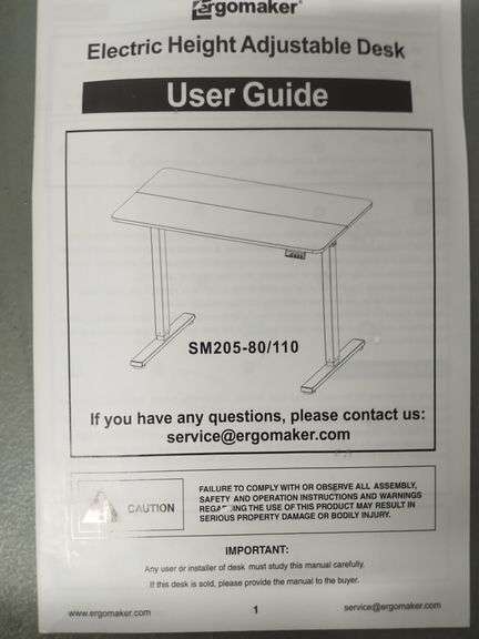 Ergomaker ELECTRIC SIT-STAND DESK, 90.5" X 36" X 16" | Open Box | (See Condition Notes)