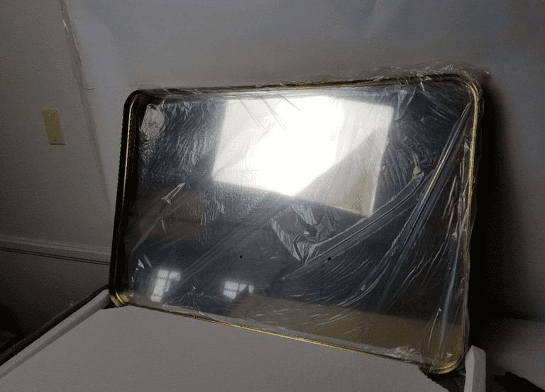 DMW Brushed Gold Framed Mirror 24"x36" | Open Box