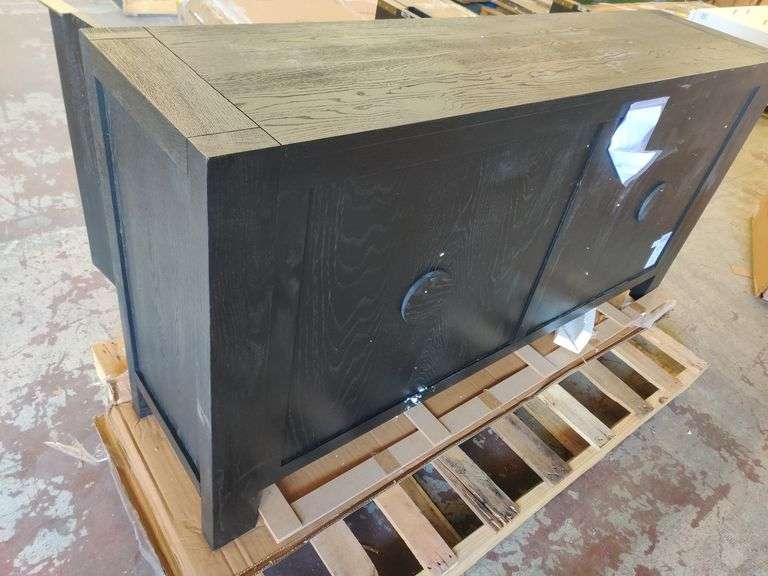 Block Wide Oak Solid Wood Sideboard, 72" W x 36" H x 18" D | Open Box