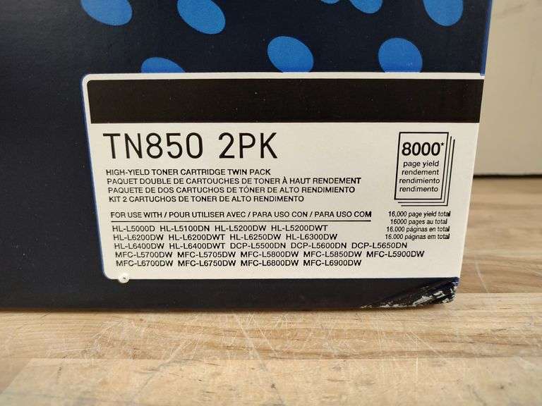 BROTHER TN850 High-Yield Toner Cartridges, 2pk | Open Box | (See Condition Notes)