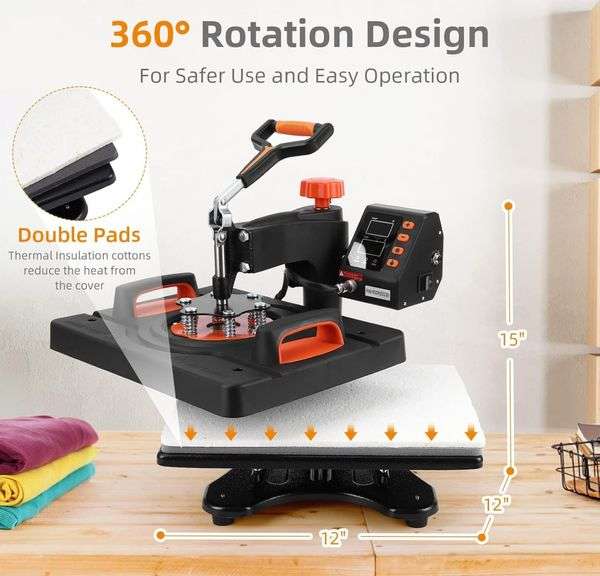 Heat Press Machine, 12"x15" | Open Box
