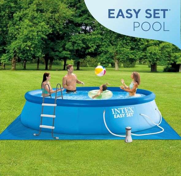 Intex Easy Set Inflatable Swimming Poos Set, 15'x42" | Open Box