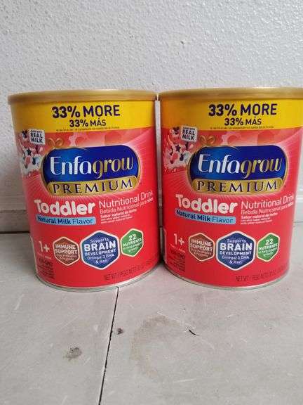 ENFAGROW Premium Toddler Nutritional Drink Natural Milk Flavor 32oz 2-Pack | Like New