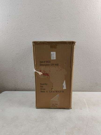 DECO 79 Ceramic Decorative Vase Sleek Amphora Centerpiece | Open Box | (See Condition Notes)