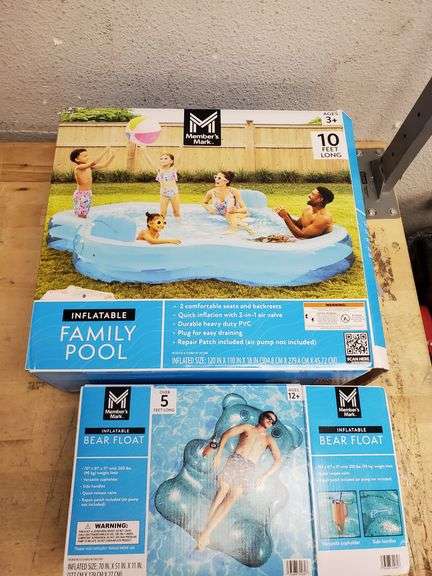 Member's Mark Inflatable Family Pool & Bear Float | Open Box | (See ...