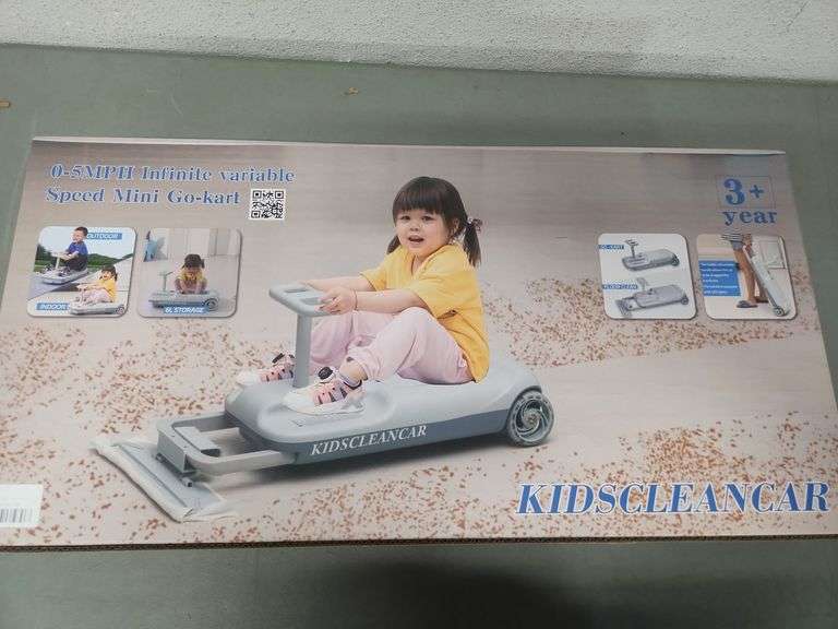 KIDS CLEAN CAR, 0-5 MPH Speed Mini Go-Kart+ Floor Cleaner | Open Box | (See Condition Notes)