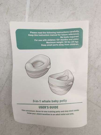 3 In 1 Blue Whale Baby Potty For Kids Training | Open Box | (See Condition Notes)