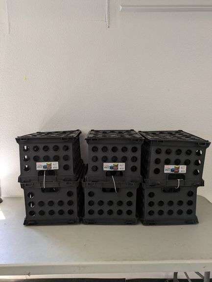 STERILITE File Crates, 3 sets of 3  (9 Crates Total) | Open Box