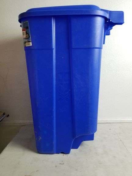 HDX 45Gal Weather Resistant Recycling Trash Can, Blue, 21.5"W x 26.4"D x 37.4"H | Open Box | (See Condition Notes)
