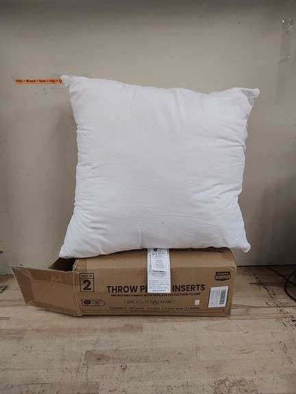Polyester Pillow Insert Pack, 2ct, 22" x 22" ea. | Open Box | (See Condition Notes)