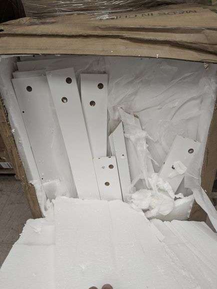 Garvee White Wood 4 -Shelf Corner Bookcase ( 10.4-in W x 72.8-in H x 10.4-in D ) Finished | Open Box | (See Condition Notes)