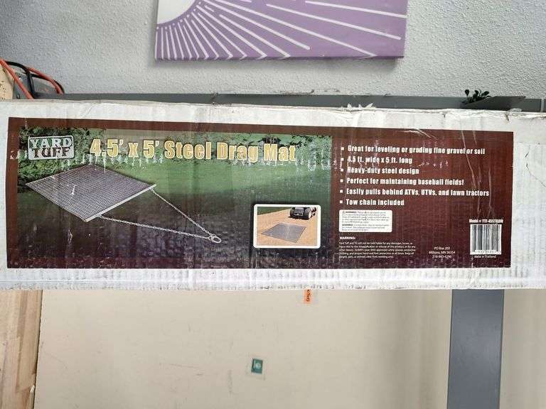 YARD TUFF Steel Drag Mat, 4.5' x 5' | Open Box | (See Condition Notes)