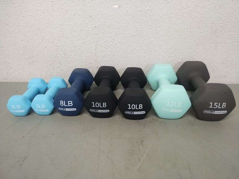 HolaHatha Dumbbell Weight Set (3-15Lbs) | Open Box | (See Condition Notes)