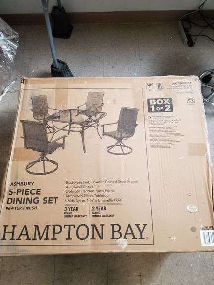 HAMPTON BAY Ashbury Dining Set Swivel Chair (INCOMPLETE SET) | Open Box | (See Condition Notes)
