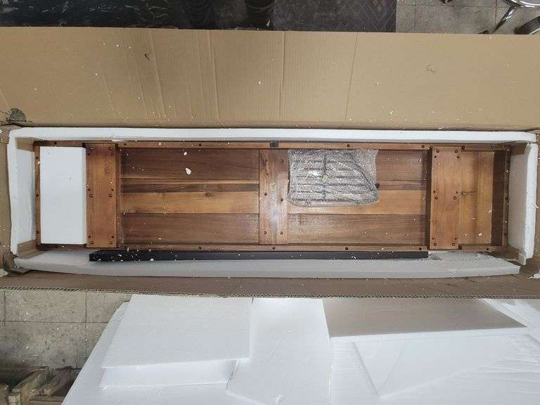 GYABNW Outdoor Acacia Wood Bench 62.99"D x 14.37" W x 16.02"H | Open Box