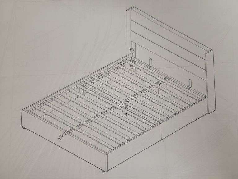 Platform Bed  84"Dx60.6"Wx12"H (64"H Headboard) | Open Box