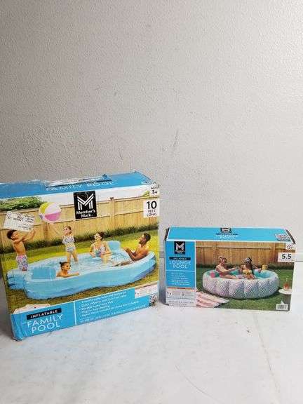 MEMBER'S MARK Inflatable Family Pool 10FT Long & Inflatable Lounge Pool 5.5ft Diameter Bundle | Open Box | (See Condition Notes)