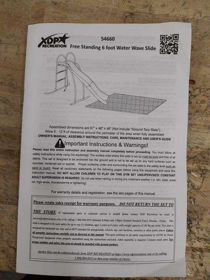 XDP RECREATION Water Wave Slide for Pool, 6' | Open Box | (See Condition Notes)