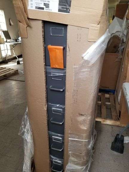 HON 310 Series Vertical 5 Drawer Legal Filing Cabinet 26.5"D x 18.25"W x 60"H, Charcoal | Open Box