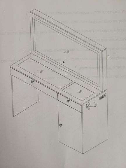 WADE LOGAN Make Up Vanity Set Approx. 53.5'' H X 35.4'' W X 15.7'' D | Open Box | (See Condition Notes)