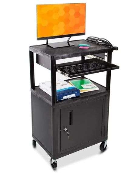 Height Adjustable Rolling AV Cart | Open Box
