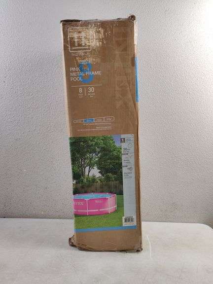 Intex Round Metal Frame Above Ground Pool, 8'x30" | Open Box