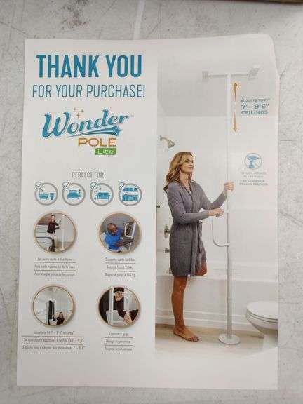 Wonder Pole Lie Adjustable Floor to Ceiling Grab Bar | Open Box | (See Condition Notes)
