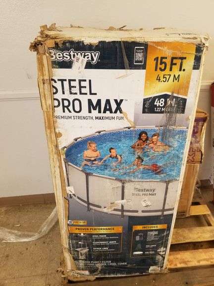 BESTWAY Steel Pro Max 15Ft Above Ground Metal Frame Pool | Open Box | (See Condition Notes)