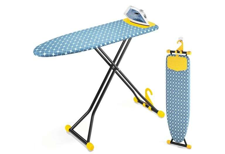 KINGBOARD Ironing Board Compact W/ Silicon Iron Mat Heat Resistant Cover Adjustable | Open Box | (See Condition Notes)