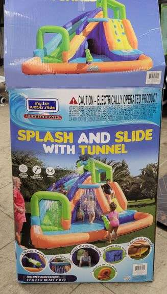 Water Slide Splash & Slide w/Tunnel & Water Arch | Open Box | (See Condition Notes)