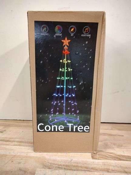 MINETOM LED Cone Tree Decor, 6' | Open Box | (See Condition Notes)