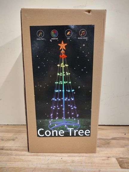 MINETOM LED Cone Tree Decor, 7' | Open Box | (See Condition Notes)