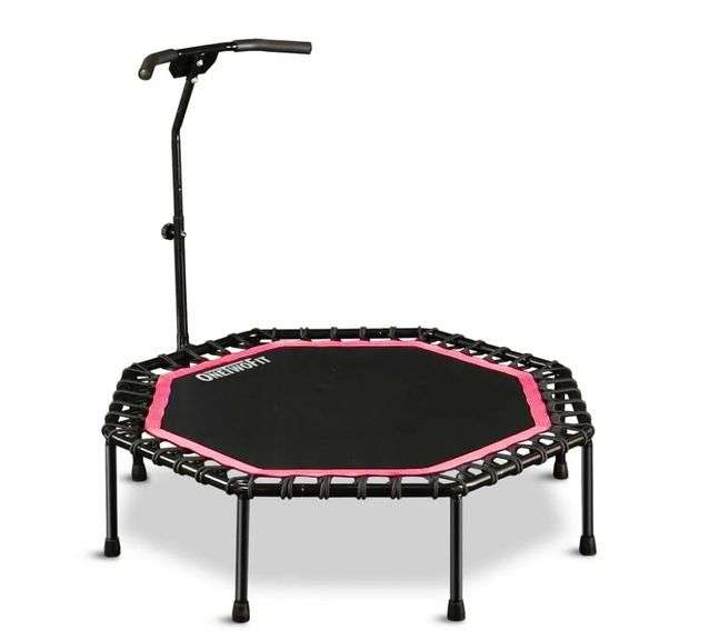 ONETWOFIT 51 In. Trampoline w/Adjustable Handle Bar | Open Box | (See Condition Notes)